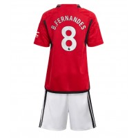 Manchester United Bruno Fernandes #8 Hemmadräkt Barn 2023-24 Kortärmad (+ Korta byxor)